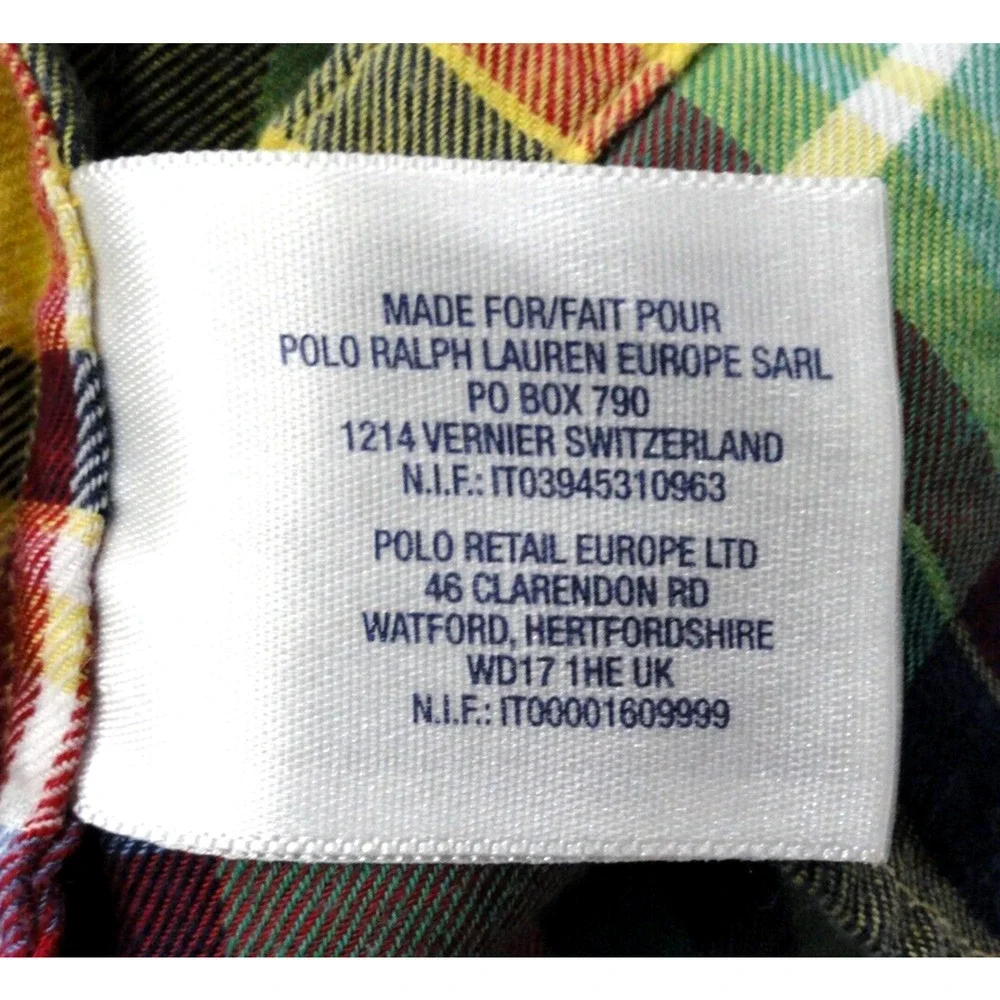 Ralph Lauren Button Up Long Sleeve Shirt Girls Size 5 Yellow Blue Plaid Ruffles